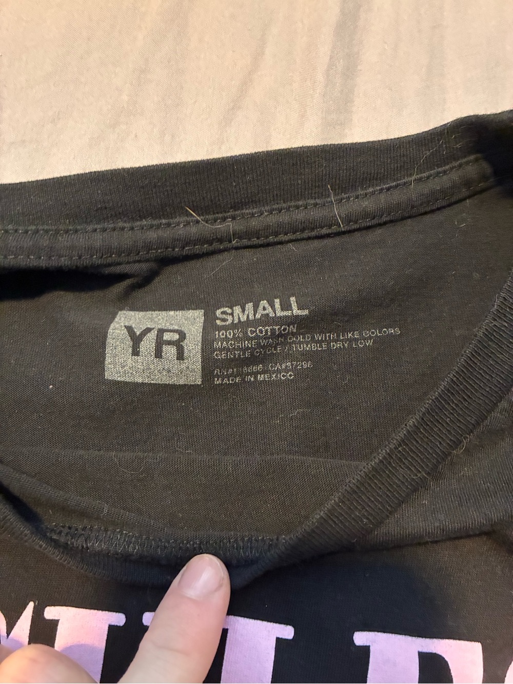 Black Cotton Crewneck T-Shirt - Small
